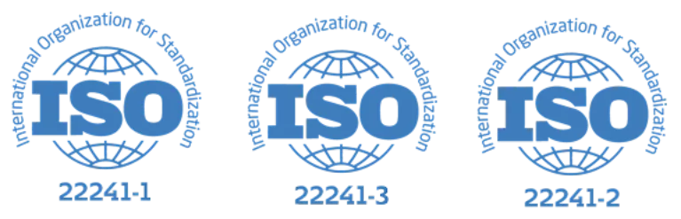Sellos ISO 22241, del 1 al 3.
